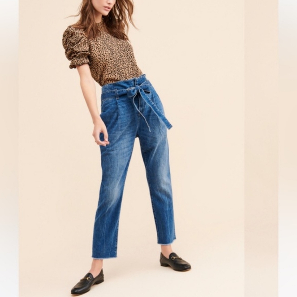 DL1961 Susie Paperbag High Rise Tapered Jeans Size 25 Blue Denim